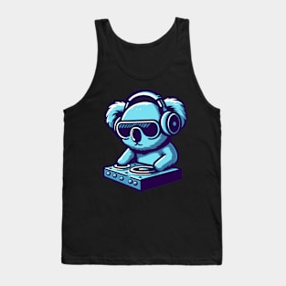 Kawaii koala with headphones and dj mixer, cute and funny koala bear, koala lover Tank Top